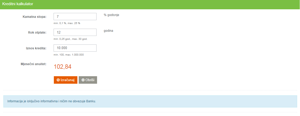 Kreditni kalkulator
