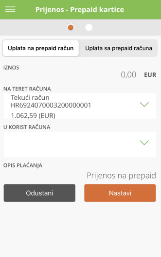 prijenos na prepaid